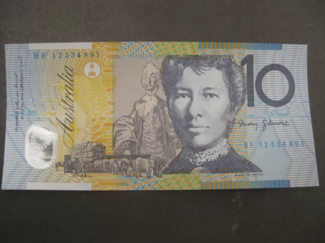 $10 2012 General Prefix Stevens/Parkinson Unc Australia Ten Polymer Banknote