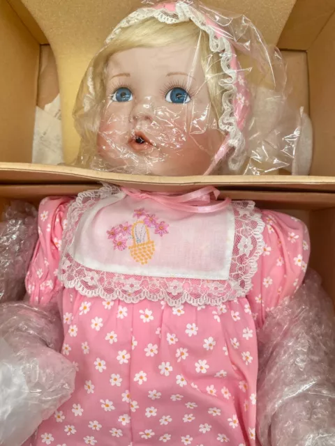 Vintage Ashton Drake MOLLY THE SLUMBER BABY Doll NEW In Box Porcelain Pink Girl