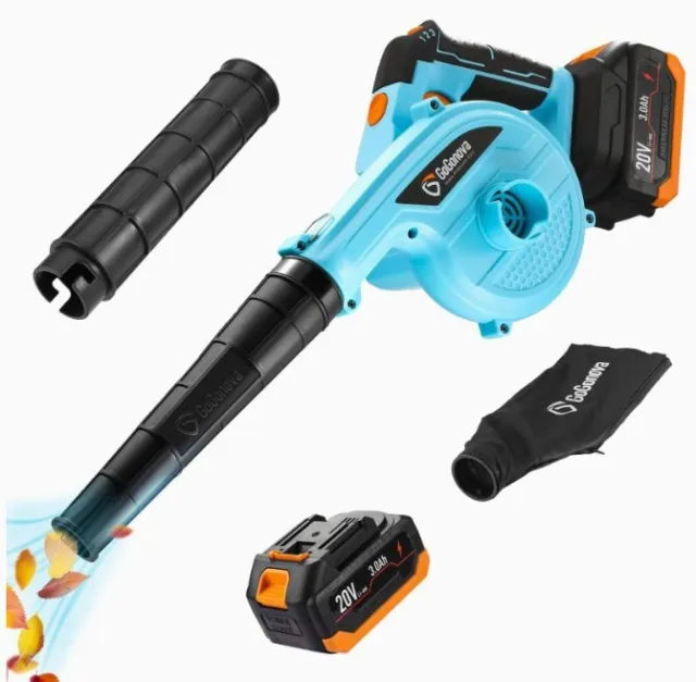 Cordless Leaf Blower and Vacuum Cleaner, GoGonova 20V 3.0AH MISSING CHARGER