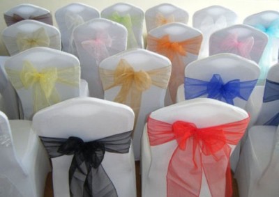 Avoria Organza Fascia Sedia Cover Fiocchi Fusciacche più Grande più Largo Nozze Festa 1 