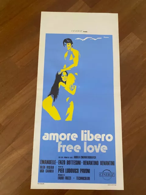 88S LOCANDINA,POSTER adult erotico Amore libero Free Love GEMSER PAVONI