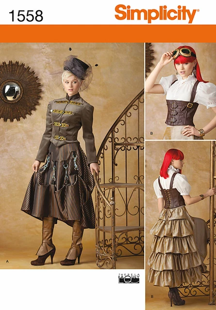 Simplicity1558 - Steampunk Ladies Attire , Misses 14-22