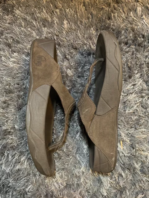 FitFlop Oasis Wedge Thong Sandals Womens Size 7 Brown #026-030 Flip Flops Shoes