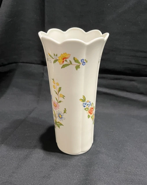 Vintage Aynsley Bone China Vase Cottage Garden Butterfly Flower England