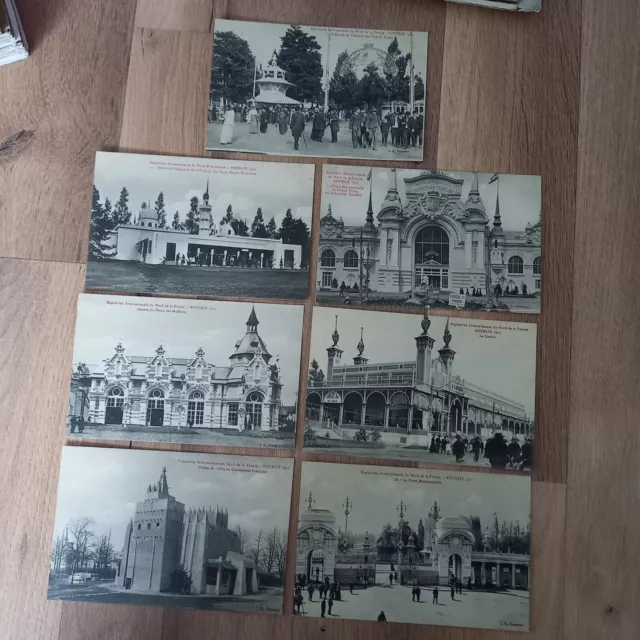 Lot De 7 Cartes Postales Anciennes ROUBAIX Exposition Internationale 1911