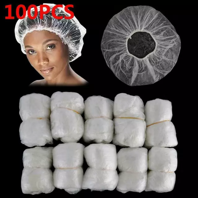 100 / 200 Pack Disposable Shower Caps Polythene Waterproof Hair Bath Travel DIY