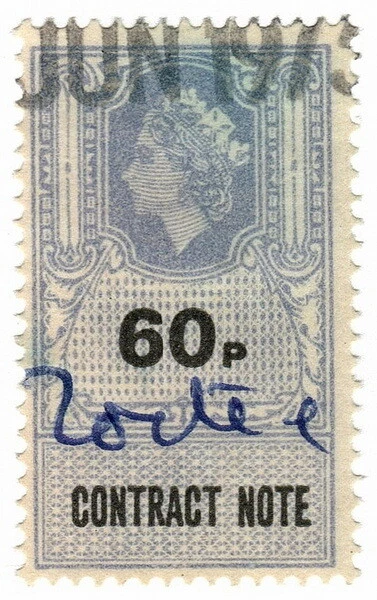 (I.B) ELIZABETH II Revenue : Contract Note 60p (1972) £4.99 - PicClick UK
