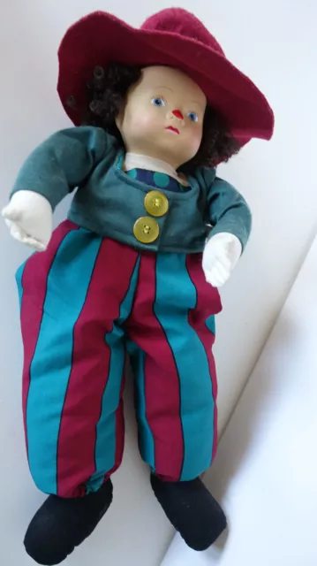 Sammler Clown Puppe Kopf Porzellan Liebhaberstück Adult collectors Doll 45 cm