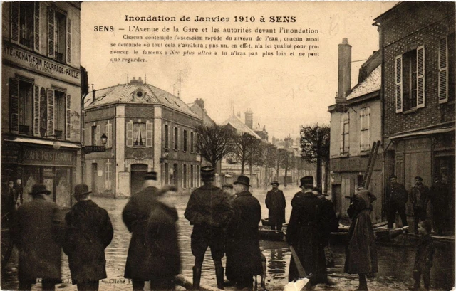 CPA AK January 1910 Flood SENSE - SENSE - L'Avenue de la Gare et (358664)