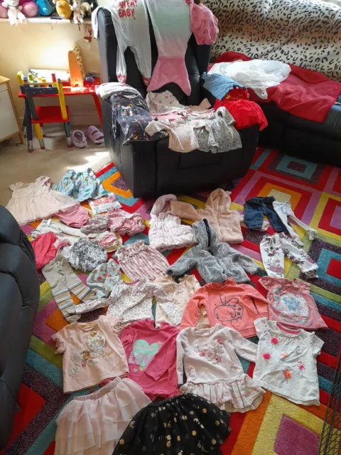 Massive baby girl clothes bundle 3-6 and 6-9 months coats dresses tops t shirts