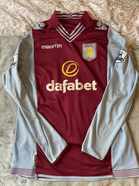 2013/14 Macron Aston Villa - Home Shirt - Size XL - Long Sleeve