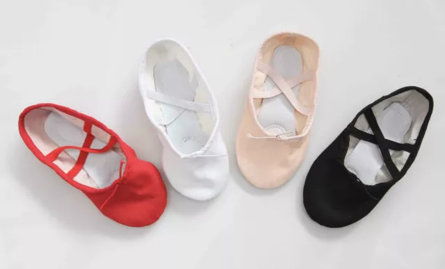 Zapatos de ballet de lona tallas para niños y adultos