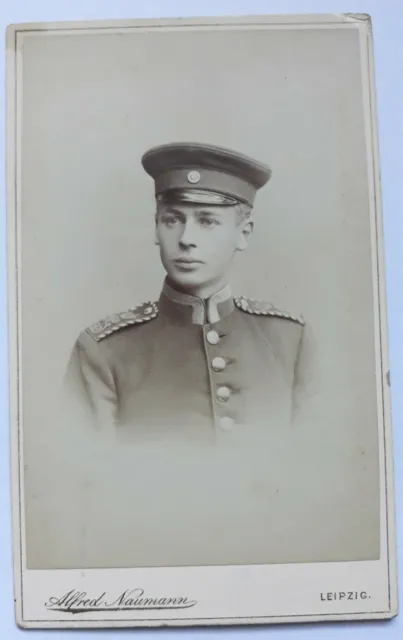 1892 Leipzig CDV Soldat zur Beförderung Offizier IR 106 König Georg Sachsen