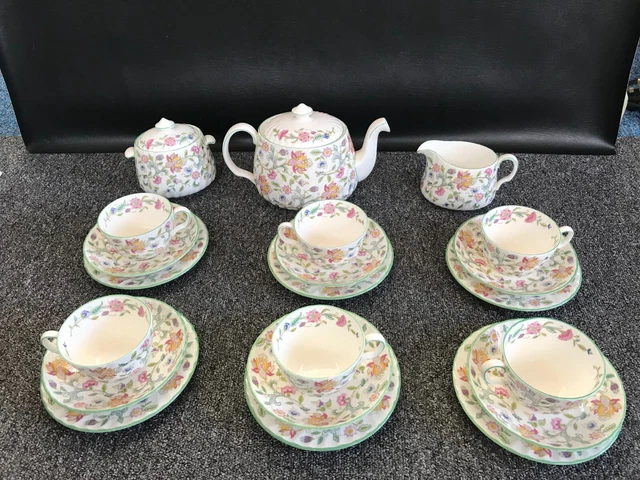 Halls Tea Set MINTON HADDON HALL 21pc Tea set £198.32 - PicClick UK