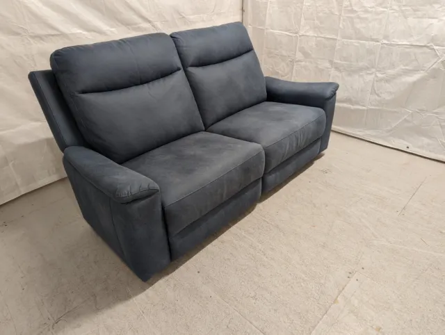 ScS Morgan 3 Seater Static Sofa in Indigo Kuka with Black Plastic Feet RRP £1799