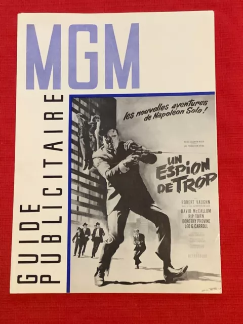 Dossier de presse »UN ESPION DE TROP »1965- Robert VAUGHN -Mc CALLUM -J.SARGENT