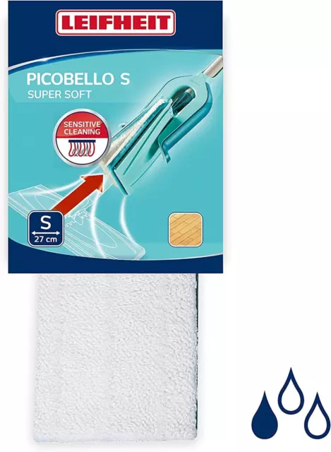 Leifheit Picobello S Mop Replacement Pad - Super Soft Fibre, for Cleaning Wood
