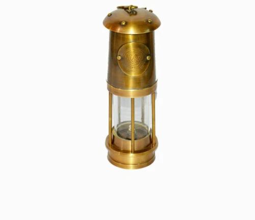 Nautische Messinglampe im antiken Stil, 22,9 cm, weiße Glas-Bergmannslampe,...