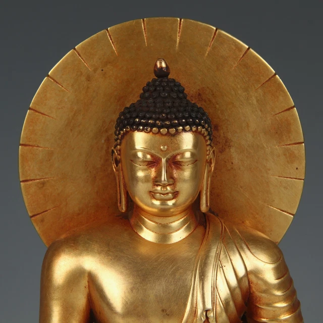 Chinese Antique Gilt Bronze Buddha Statue 2
