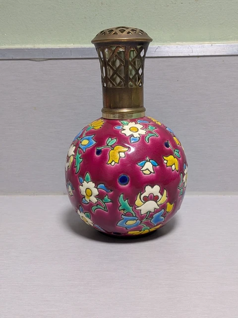 Lampe Berger Ancienne Suisse NOVERRAZ – Céramique Bleue, Rare Et Vintage