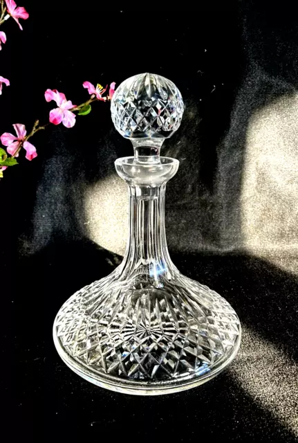 Cut Glass Crystal Decanter & Stopper ~10" tall