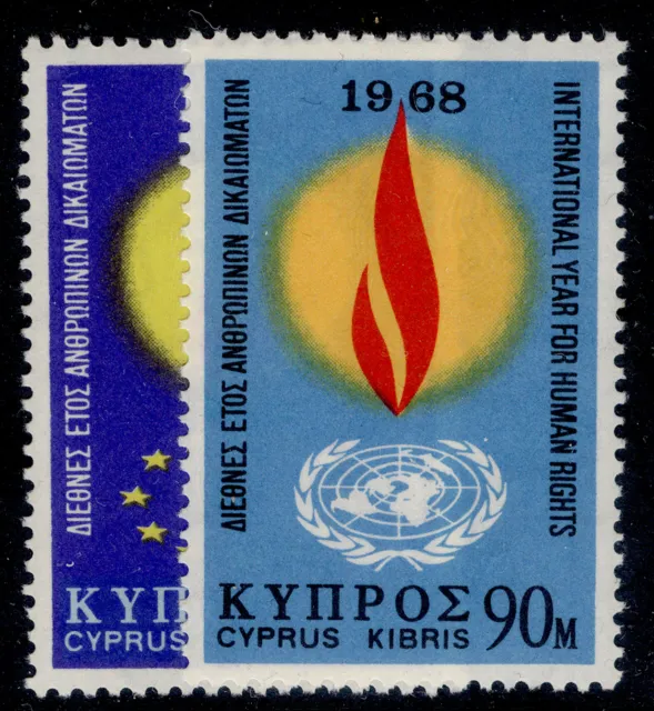 CYPRUS QEII SG316-317, 1968 Human rights set, NH MINT.