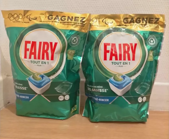Fairy Original Tablettes Lave-vaisselle All In One, Citron, 58 Capsules,  Efficaces Même Sur La Graisse Incrustée