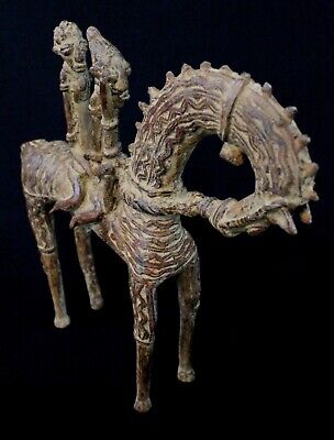 Art African - Beautiful Large Couple Cavaliers Bronze Dogon - 25 CMS