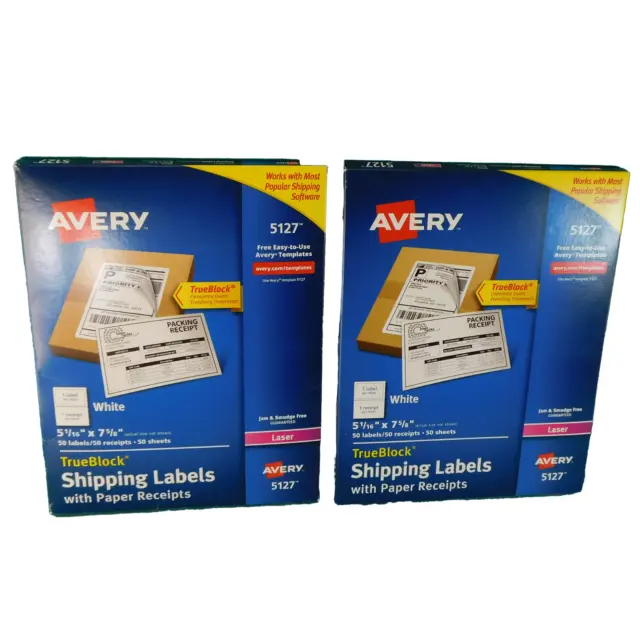 Avery Shipping Labels w/Paper Receipt 5 1/16 x 7 5/8 (89 total) *Please Read