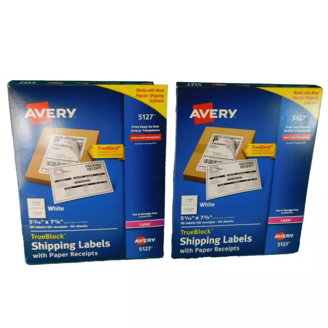 Avery Shipping Labels w/Paper Receipt 5 1/16 x 7 5/8 (89 total) *Please Read