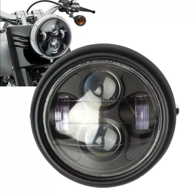 6.5''45W Moto Phare Projecteur Hi/Lo LED Lamp Headlight DRL Pour Harley-Davidson