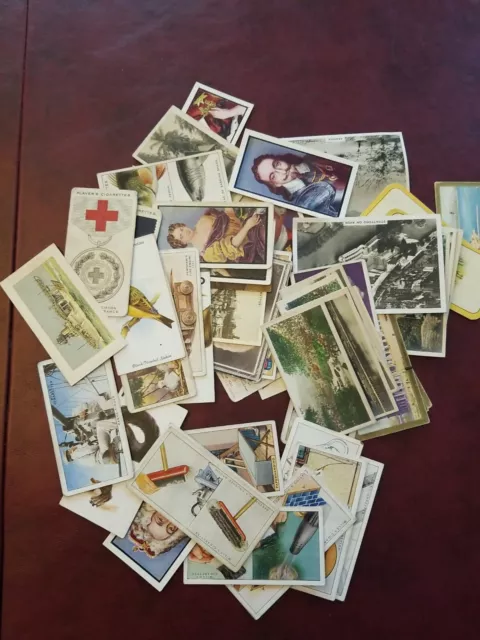 Lot of 50 Old TOBACCO/CIGARETTE CARDS. MAY BE A FEW TEA/FOOD CARDS