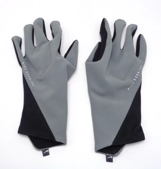 Nike Phenom Shield Running Gloves Womens Medium Smoke Grey/Black/Silver