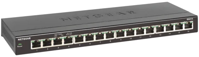 NETGEAR GS316 16-Port Gigabit Unmanaged Ethernet Switch - New in Box