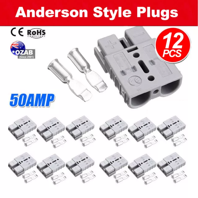 12X Anderson Style Plug Exterior DC Solar Caravan Power 50 AMP 12-24V Connectors