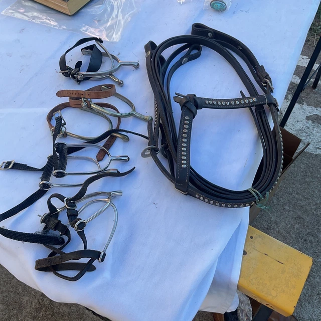 Rodeo Spurs Bridle Lot Barrel Racing Horse Riding Tack Gear Cowboy Cowgirl Gear