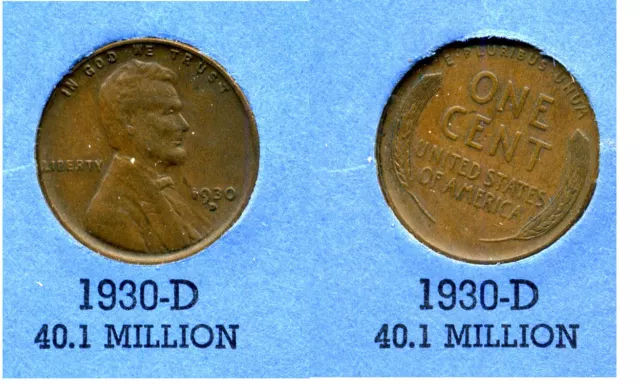 Lincoln Head Wheat Cent 1930 D Average Circulated United States 1 Penny Coin #24