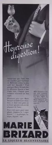 Publicité Marie Brizard Heureuse Digestion Avec La Liqueur