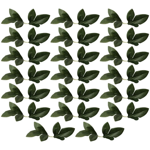 QSZHSL 60 Pièces Feuille Artificielle de Rose Verte en Soie pour