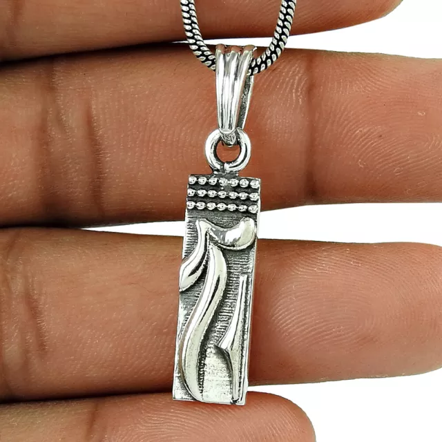 Géométrique Pendentif Fête des Mères Cadeau Bijoux 925 Argent Oxydé Argent LK49