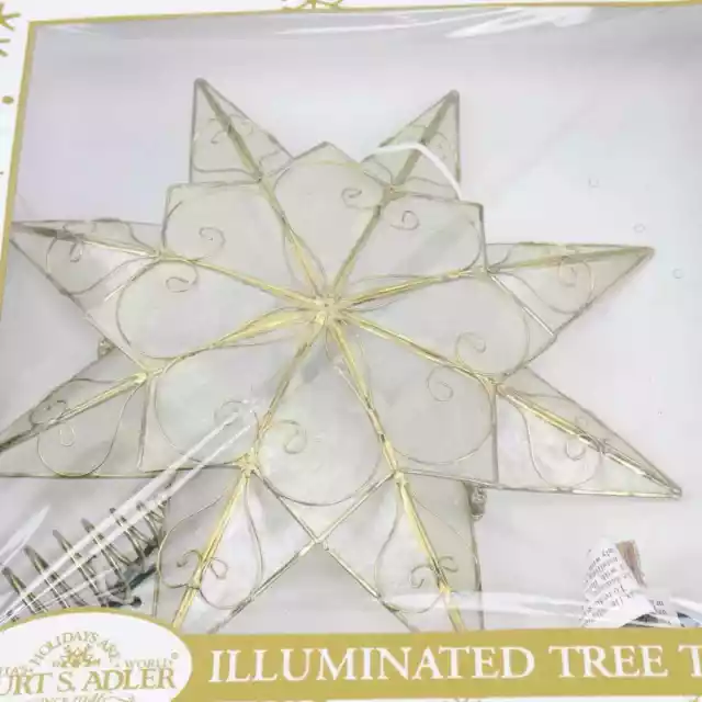 Kurt Adler Indoor 10-Light 8-Point Capiz Star Treetop with Arabesque Decoration 3