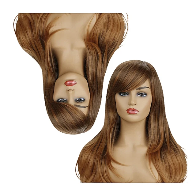 M Miss Replacement Fake Wig Straight with Bangs Long Golden