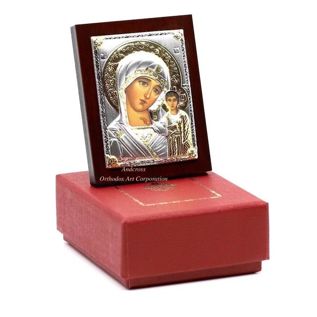 Icône Religieuse Russe – Mère De Dieu Tichvinskaja – Avec Cadre – 56x46 Cm – Reproduction