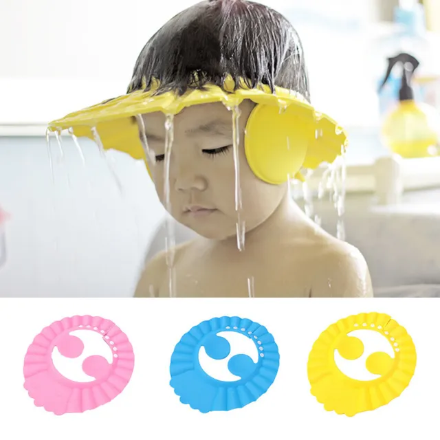 Adjustable Child Kids Baby Shower Cap Bathing Cap Washing Hair Hat Waterproof