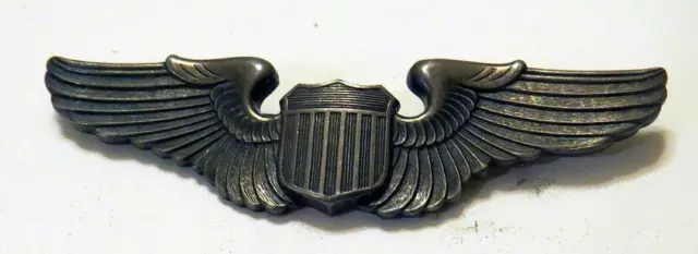 Ww2 Silver Sterling Us Air Force Pilot Wings Pin