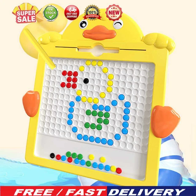 Tablero de garabatos grande duradero diseño de dibujos animados tablero de arte de puntos magnéticos para niños juguetes