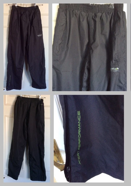 Regatta neri Xert Performance ISOTEX Pantaloni Polsino Impermeabili Cerniera 140cm 9-10 ANNO