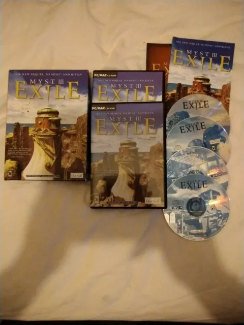 Myst III 3 Exile pc cd Rom Big box complete with manual great condition