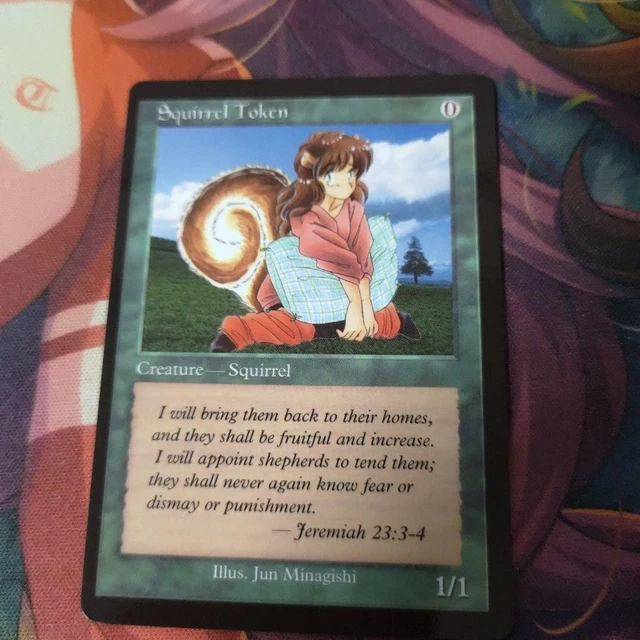 リス squirrel token minagishi jun mtg MTG JUN MINAGISHI Rare Squirrel Token Nm Magic The Gathering