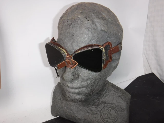 Antique 1920'S - 1930'S Vintage Pilot Motorcycle Goggles Steampunk L@@K